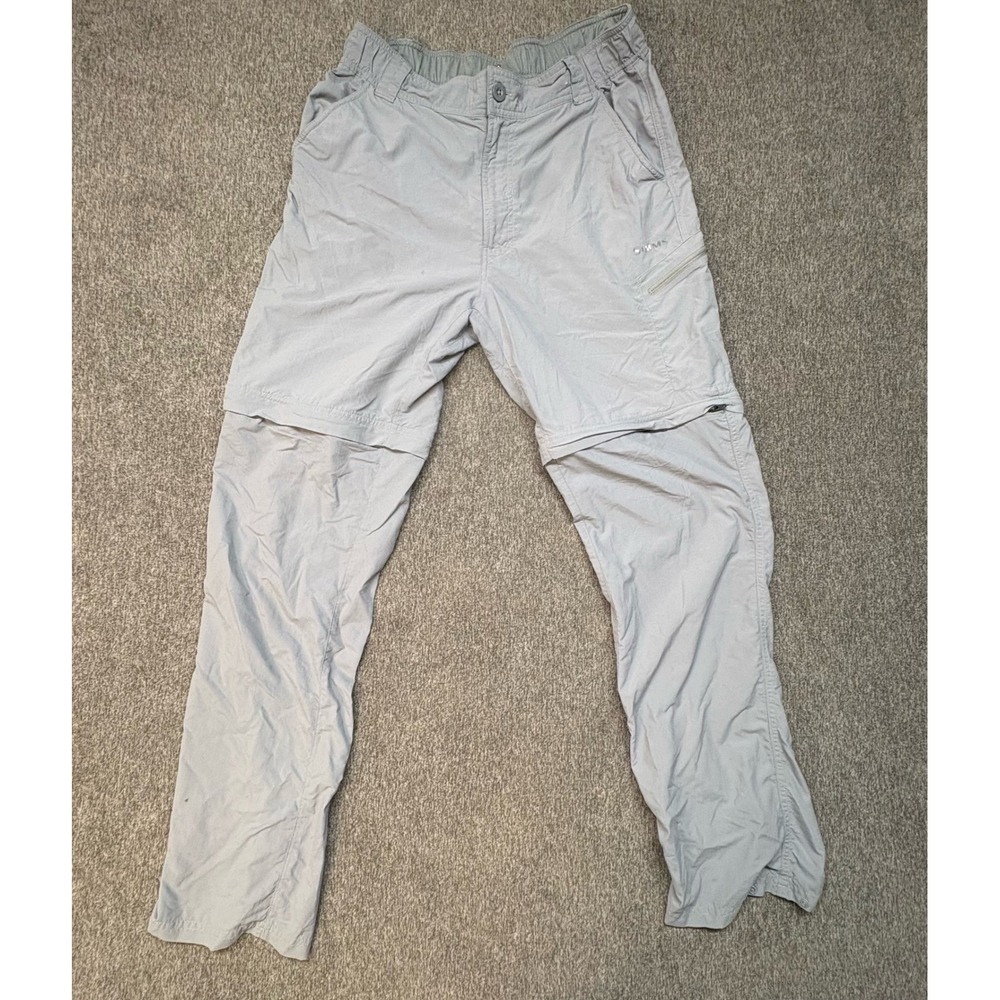 Simms Mens Convertible Fishing Pants Gray Zip Off Shorts Outdoor Hiking Size M